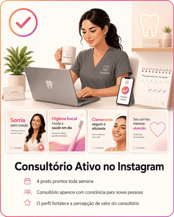 Instagram sempre ativo com o Desafio Consultório Ativo no Instagram
