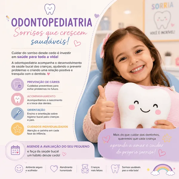 Exemplo de post genérico de odontopediatria gerado por um pedido comum no ChatGPT